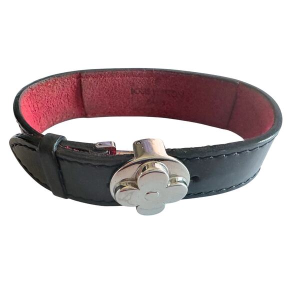 Louis Vuitton Black Leather Monogram Wish Bracelet - Picture 4 of 16